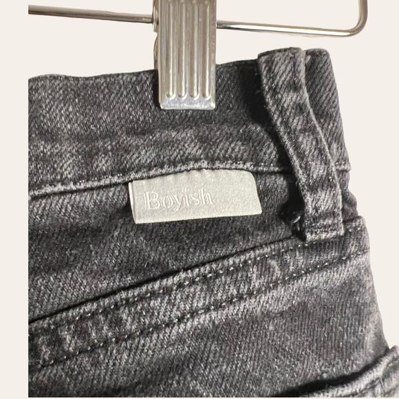 Boyish Mikey Black Beauty High Rise Wide Leg Ankle Jeans Size 24 - Picture 8 of 12